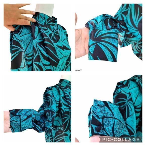 TJW by Mervyn's Vintage 80s 90s Secretary Greek Style Button Down Shirt Size 12 - Picture 12 of 16